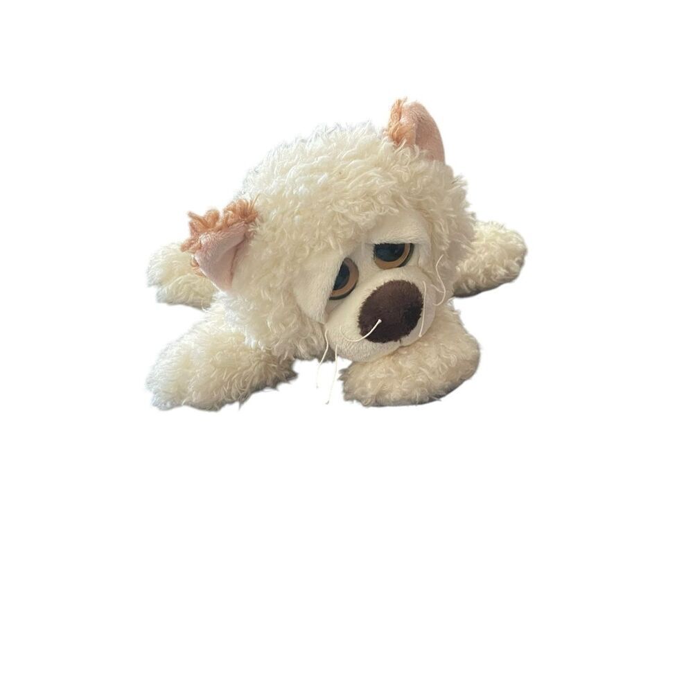 Ganz Cream White Curly Plush Dog 12in.